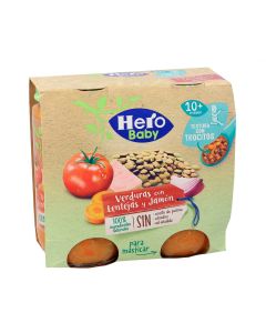Hero Baby Tarrito Verduras con Lentejas y Jamón Pack