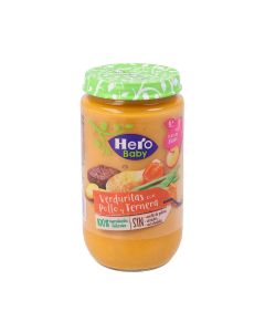 Tarrito de Verduritas con Pollo y Ternera +6 meses de Hero Baby