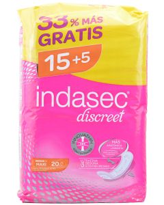 Indasec Discret Maxi 15 UDS + 5 GRATIS