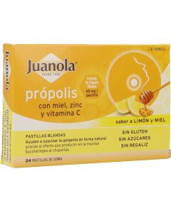 Juanola Pastillas Blandas de Própolis con Miel, Zinc y Vitamina C