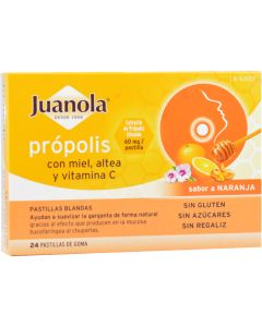 Juanola Pastillas Blandas de Própolis con Miel, Altea + Vitamina C, Sabor a Naranja