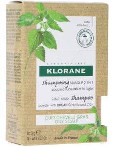 Klorane 2en1 Champú-Mascarilla Ortiga 8 uds x 3 gr