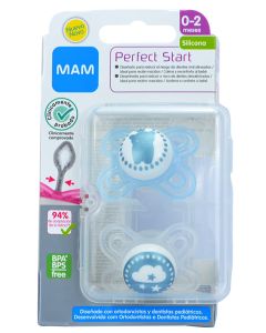 Mam Chupetes Perfect Start 0-2 meses Silicona Azul