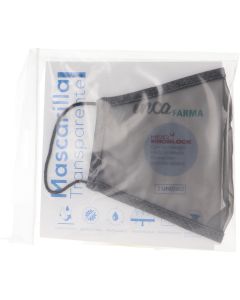 Mascarilla Transparente Homologada Reutilizable 15 Lavados Adulto Gris