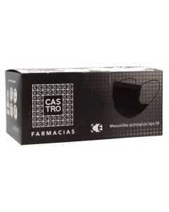 Mascarillas Quirúrgicas Negras Tipo IIR Castro Farmacias 50 uds