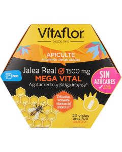 Vitaflor Mega Vital Jalea Real 1500 mg Sabor Limón 20 Viales