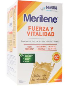 Meritene Fuerza y Vitalidad Batido Café Descafeinado 15 Sobres