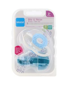 Mam Mini mordedor Bite & Relax con clip azul
