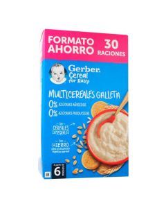 Gerber Papillas 8 Cereales con galleta + 6m 30 raciones