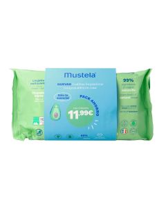Pack Toallitas Húmedas Compostables de Mustela Pack 3 x 60 Uds.