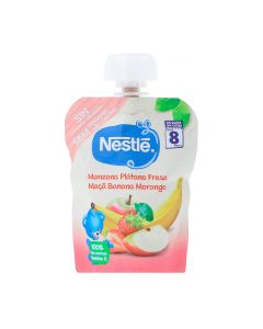 Nestlé Puré Bolsita Manzana, Plátano y Fresa +6m