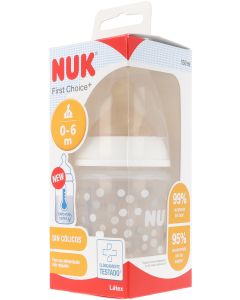Nuk Biberon First Choice Temperatura 0-6 meses Látex 150 ml