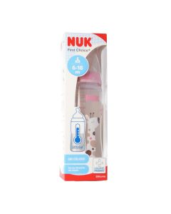 Nuk First Choice Biberón Temperatura XL 6-18 meses 360 ml Rosa/Azul