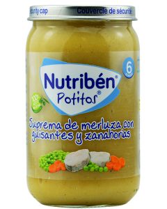 Nutribén Suprema de merluza, guisantes y zanahoria