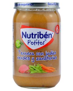 Nutribén Potito Ternera, Judías Verdes, Zanahorias