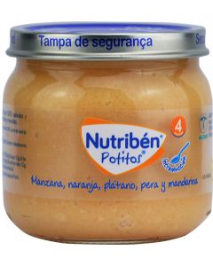 Nutribén Potito Manzana, naranja, plátano, pera y mandarina