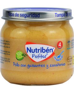 Nutribén Potito de Pollo con Guisantes y Zanahorias 120 gr