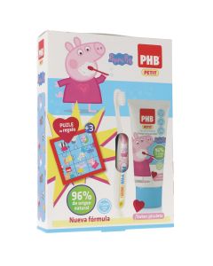 PHB Pack dental infantil Peppa Pig Cepillo, Gel y Puzle +2 años