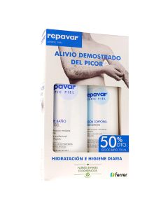 Pack Ahorro Repavar Atopic Piel Gel de baño 750 ml + Loción corporal 500 ml para pieles atópicas.