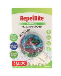 Repel Bite Natural 3 Pulseras de Cuerda Ajustables con Citronela