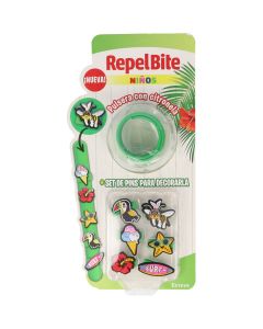 Repel Bite Pulsera Niños Con Citronela + Pins Decorativos