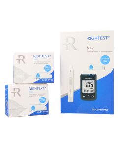 Rightest Max Pack 2 Cajas de Tiras Reactivas Medición Glucosa + Glucómetro