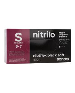 Santex Guantes de Nitrilo sin Polvo Talla S Negros