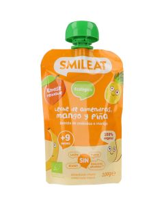 Smileat Puré bebible ecológico con Leche de almendras, Mango y Piña