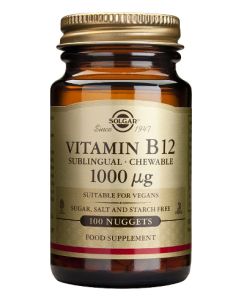 Solgar Vitamina B12 1000 μg (Cianocobalamina) 100 Comprimidos Masticables