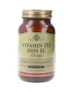 Solgar Vitamina D3 1000 UI 25μg 100 comprimidos