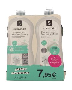 Suavinex Pack Ahorro Jabón Detergente Biberones-Tetinas 2 x 500 ml