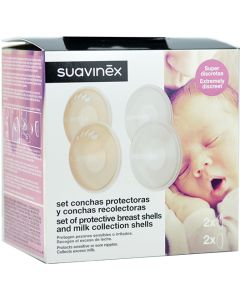 Suavinex Set de Conchas Protectoras y Recolectoras. Protecciones de pezones sensibles e irritados