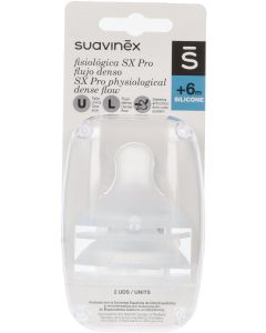 Suavinex Tetina Fisiológica Silicona SX Pro Flujo Denso +6M