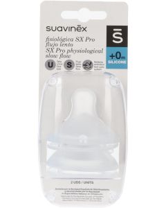 Suavinex Tetina Fisiológica Silicona SX Pro Flujo Lento +0M