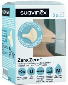 Suavinex Tetina para Biberón Zero. 0 Meses. Flujo Medio