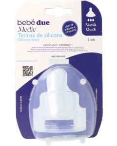 Bebédue Tetinas Silicona Flujo Rápido 2 uds