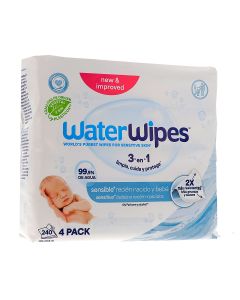 Toallitas Húmedas Pack 4 x 60 Unidades de WaterWipes