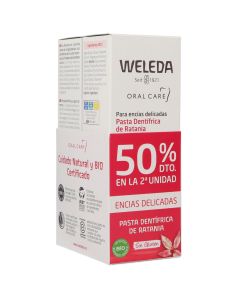 Weleda Duplo Pasta Dentífrica de Ratania Bio Encías Delicadas 2x75 ml