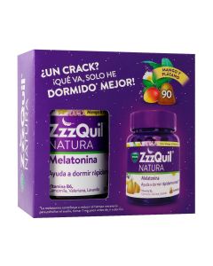 ZzzQuil Natura Melatonina Mango y Plátano Pack 90 gominolas