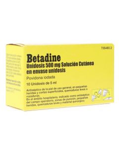 Betadine unidosis 100 mg/ml solución cutánea 10 unidosis 5 ml