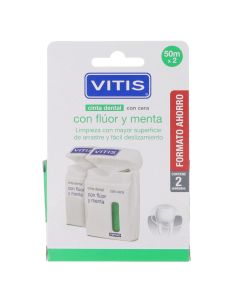 Cinta Dental Vitis con Flúor y Menta Duplo 2x50m