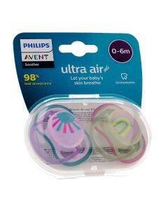 Philips Avent Ultra Air 0-6m – Chupete con tetina de silicona y estuche esterilizador