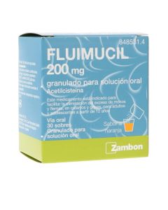 Fluimucil 200 mg 30 sobres granulado para solución oral