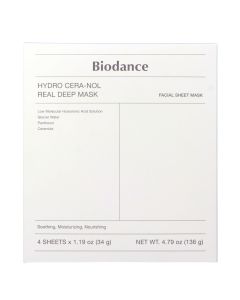 Geek & Gorgeous Biodance Hydro Cera-Nol Real Deep Mask Mascarilla Hidratante Reparadora 4 Uds.