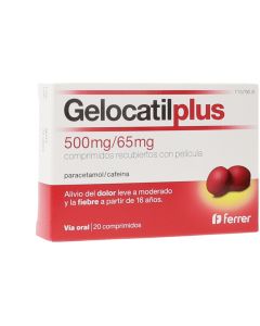 GELOCATIL PLUS 500 MG/65 MG COMPRIMIDOS RECUBIERTOS CON PELICULA, 20 comprimidos