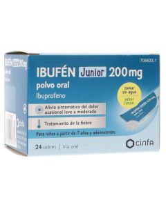 Ibufén junior 200 mg 24 sobres polvo oral