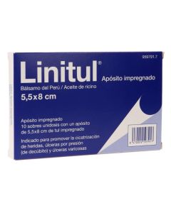 Linitul 10 apósitos impregnados 5,5 x 8 cm
