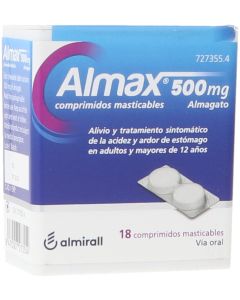 ALMAX 500 mg COMPRIMIDOS MASTICABLES,18 comprimidos