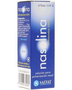 NASOLINA 0,57 MG/ML SOLUCIÓN PARA PULVERIZACIÓN NASAL, 1 envase pulverizador de 20 ml