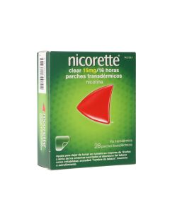 Nicorette clear 15 mg/16 h 28 parches transdermicos